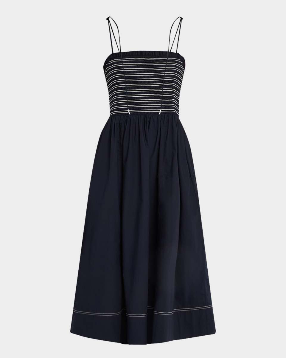 Kaela Smocked A-Line Midi Dress